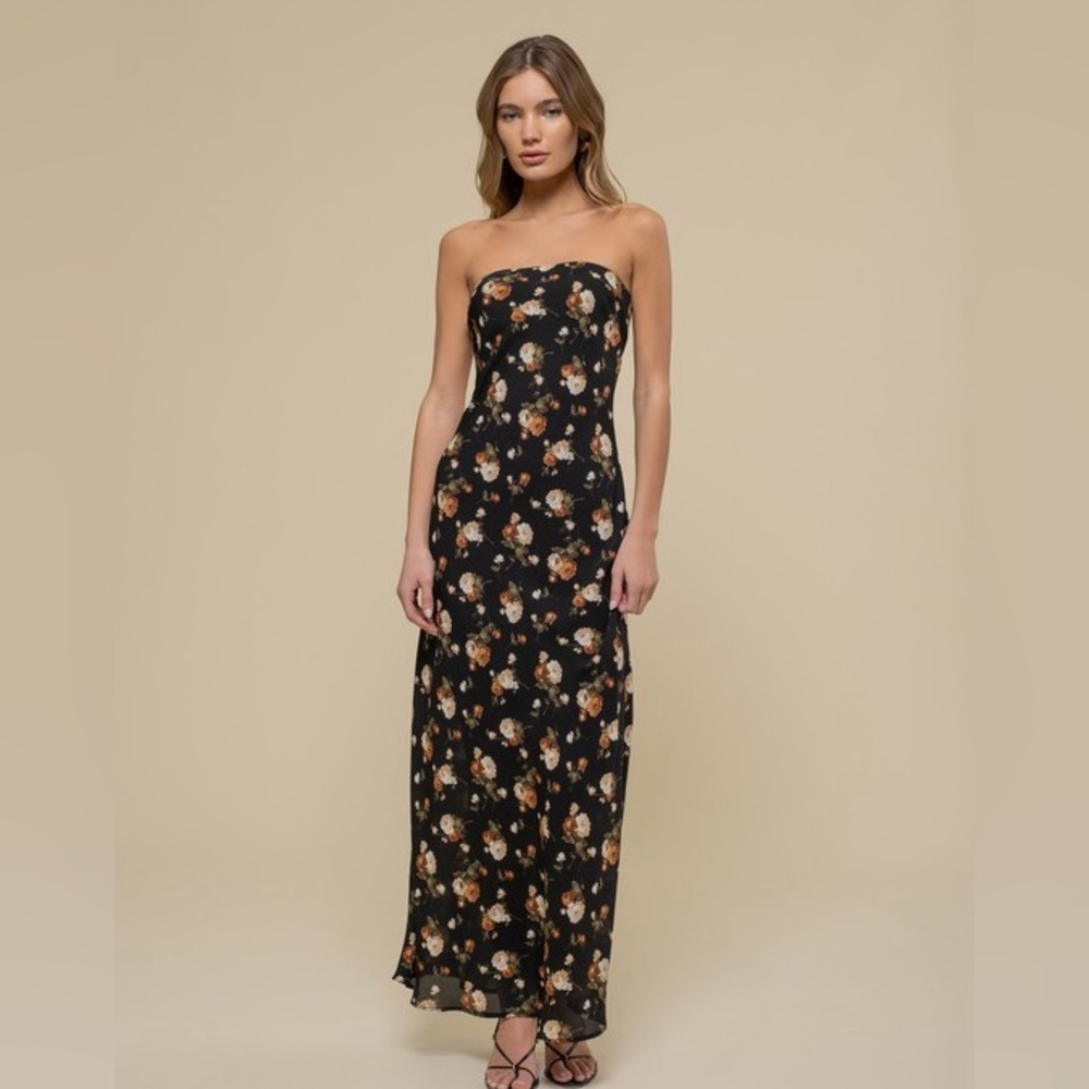 Floral Strapless Maxi Dress
